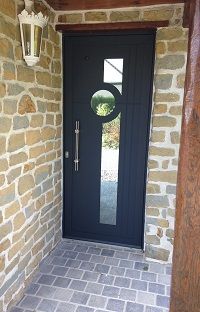 Porte d entrée aluminium noire moderne